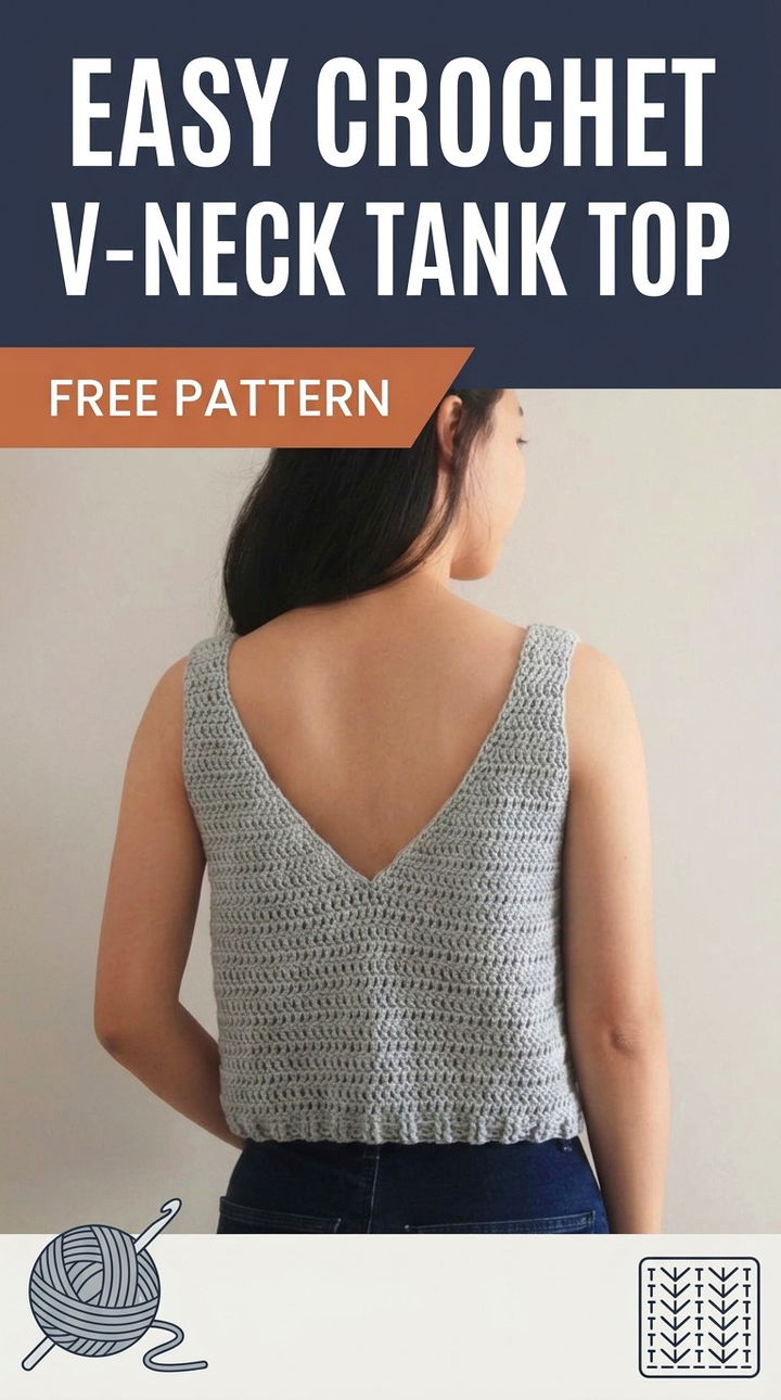 Easy Crochet V Neck Tank Top