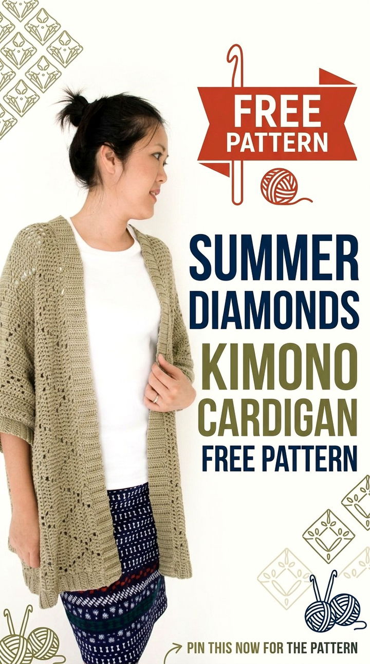 Breezy Elegance The Summer Diamonds Kimono Cardigan