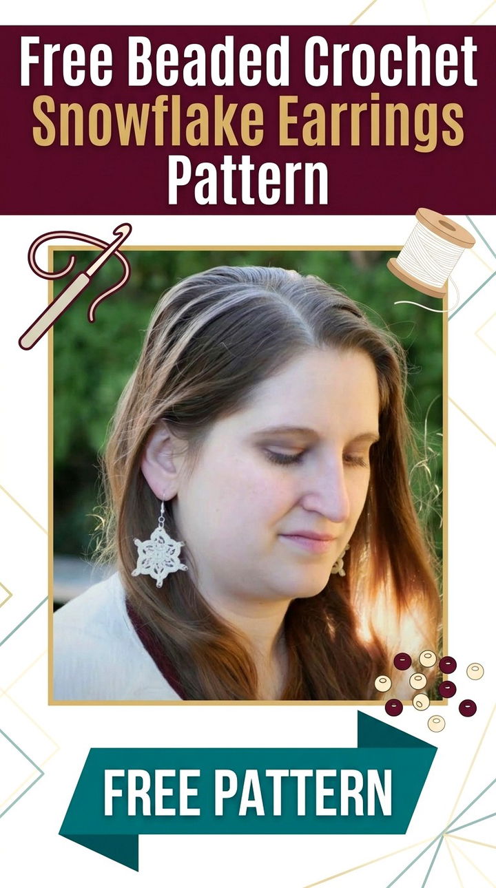 Free Beaded Crochet Snowflake Earrings Pattern