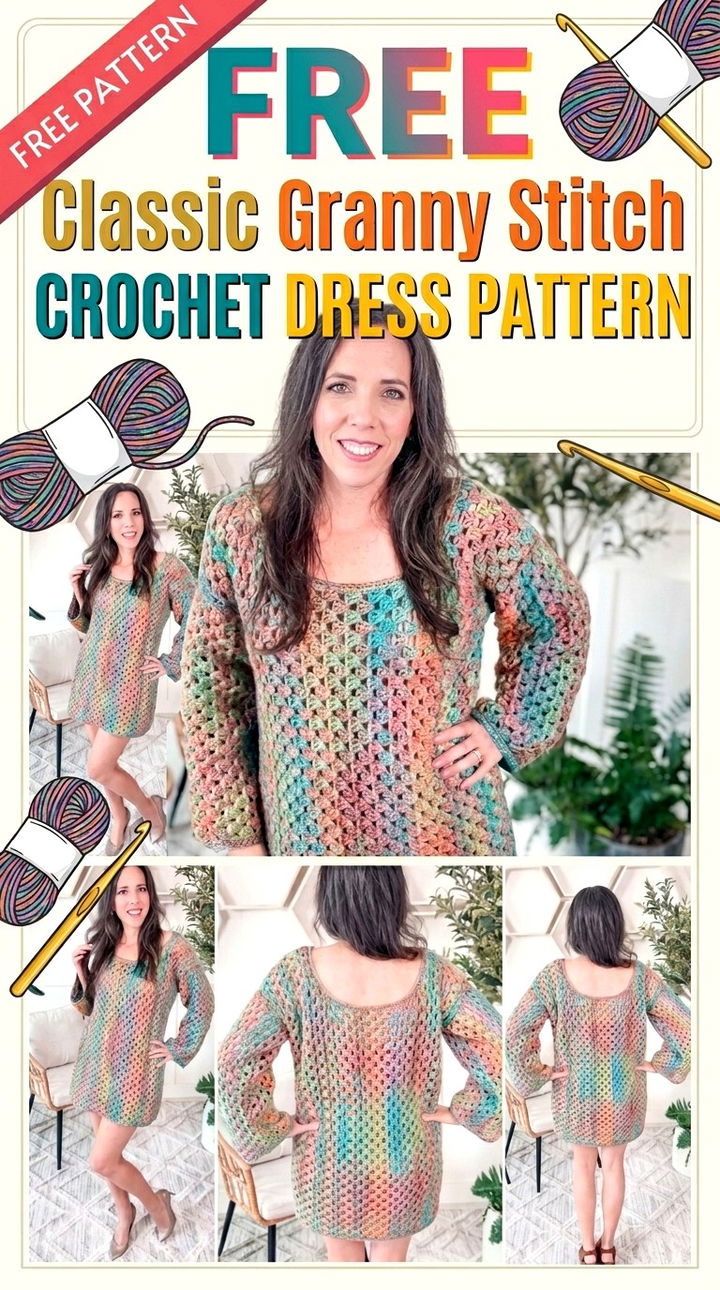 Free Classic Granny Stitch Crochet Dress Pattern