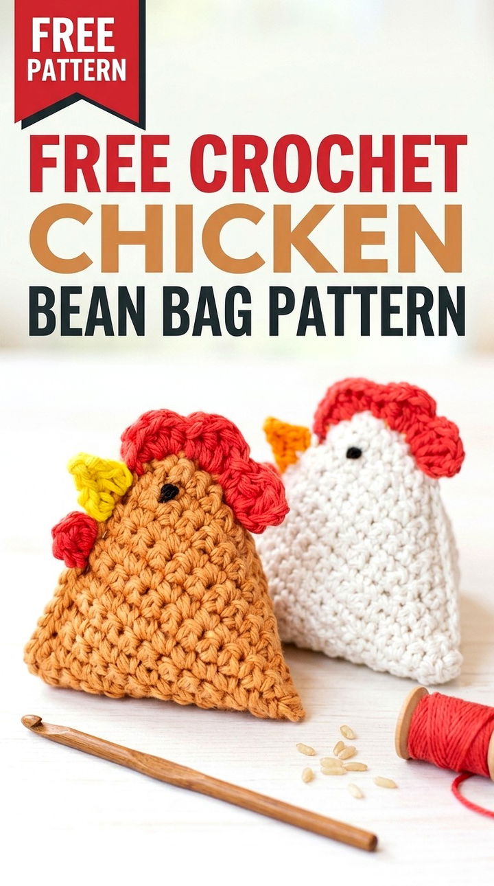 Free Crochet Chicken Bean Bag Pattern Modern Retro Playtime