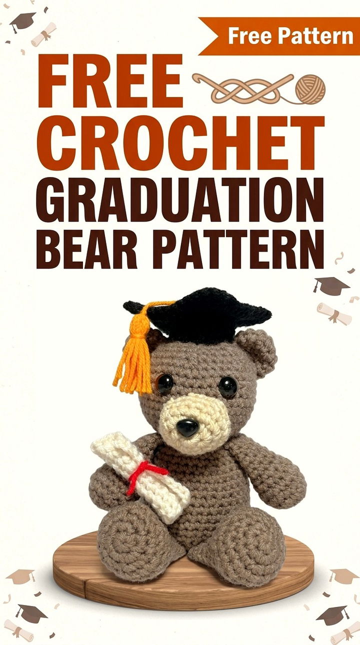 Free Crochet Graduation Bear Pattern Modern Amigurumi Keepsake