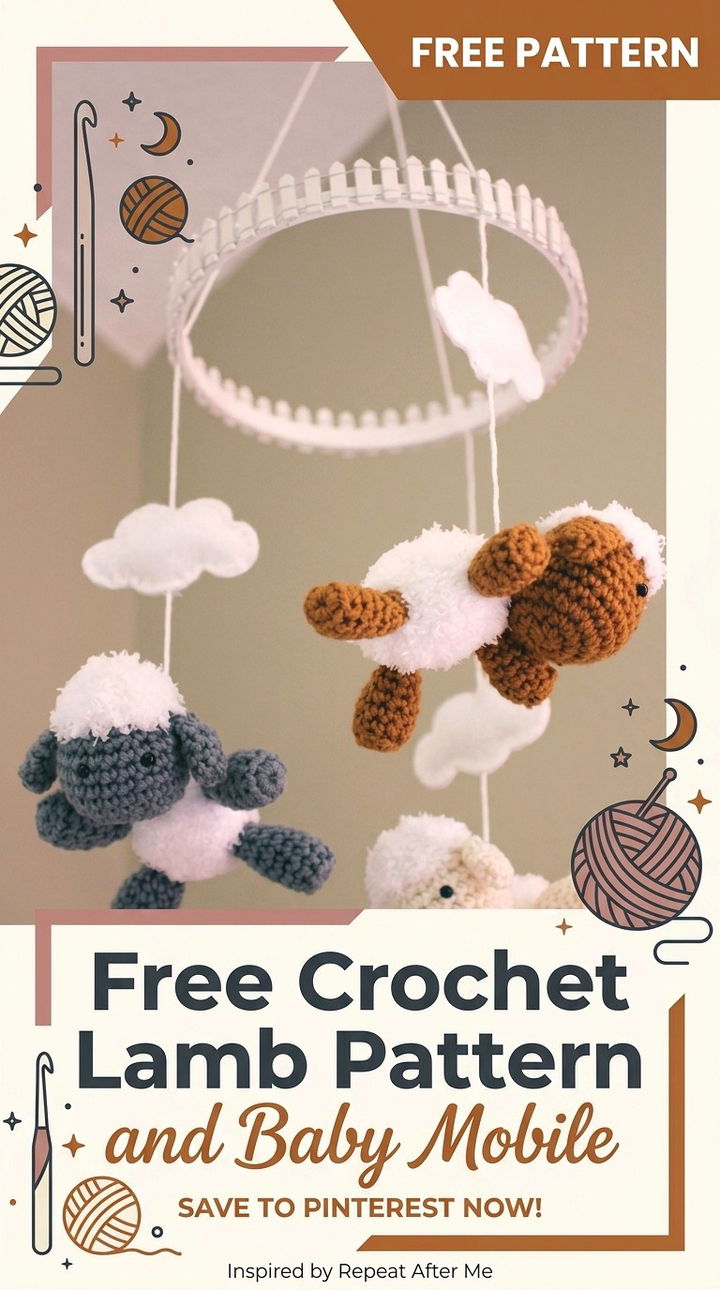 Free Crochet Lamb Pattern and Baby Mobile