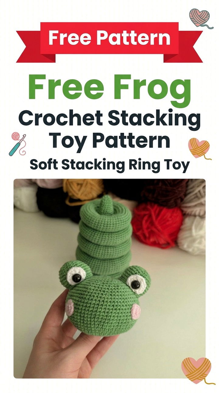 Free Frog Crochet Stacking Toy Pattern Soft Stacking Ring Toy