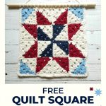 Free Quilt Square Inspired Crochet Wall Hanging Pattern Modern Retro Decor