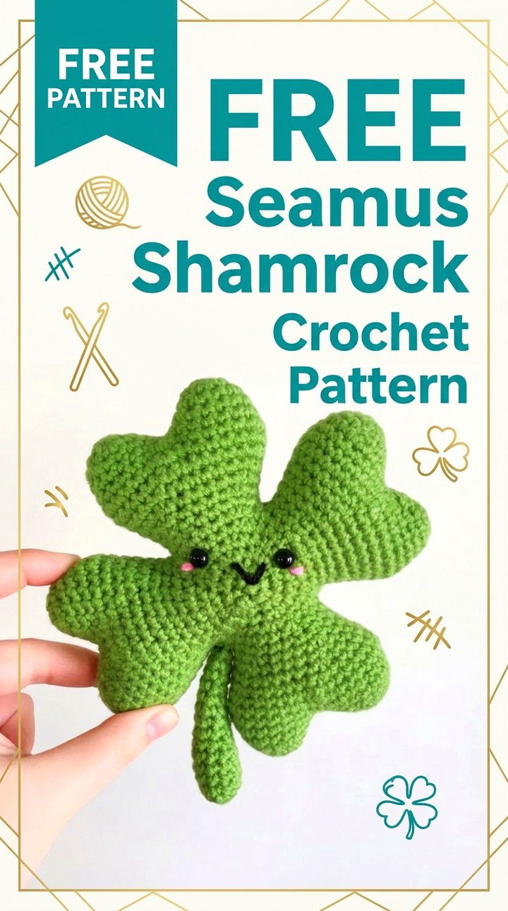 Free Seamus Shamrock Crochet Pattern Modern Retro Chic Style