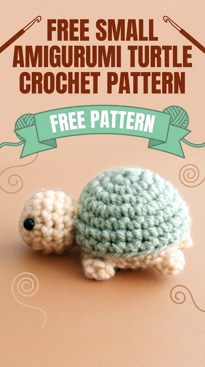 Free Small Amigurumi Turtle Crochet Pattern Modern Retro Boho Style