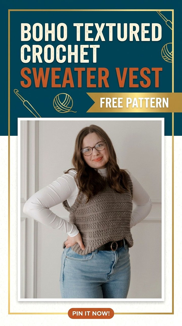 Trendy Textured Crochet Sweater Vest