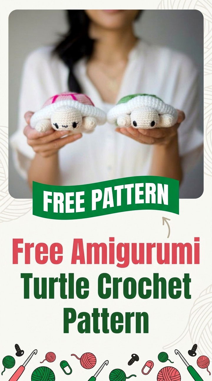 Free Amigurumi Turtle Crochet Pattern Modern Retro Boho Style