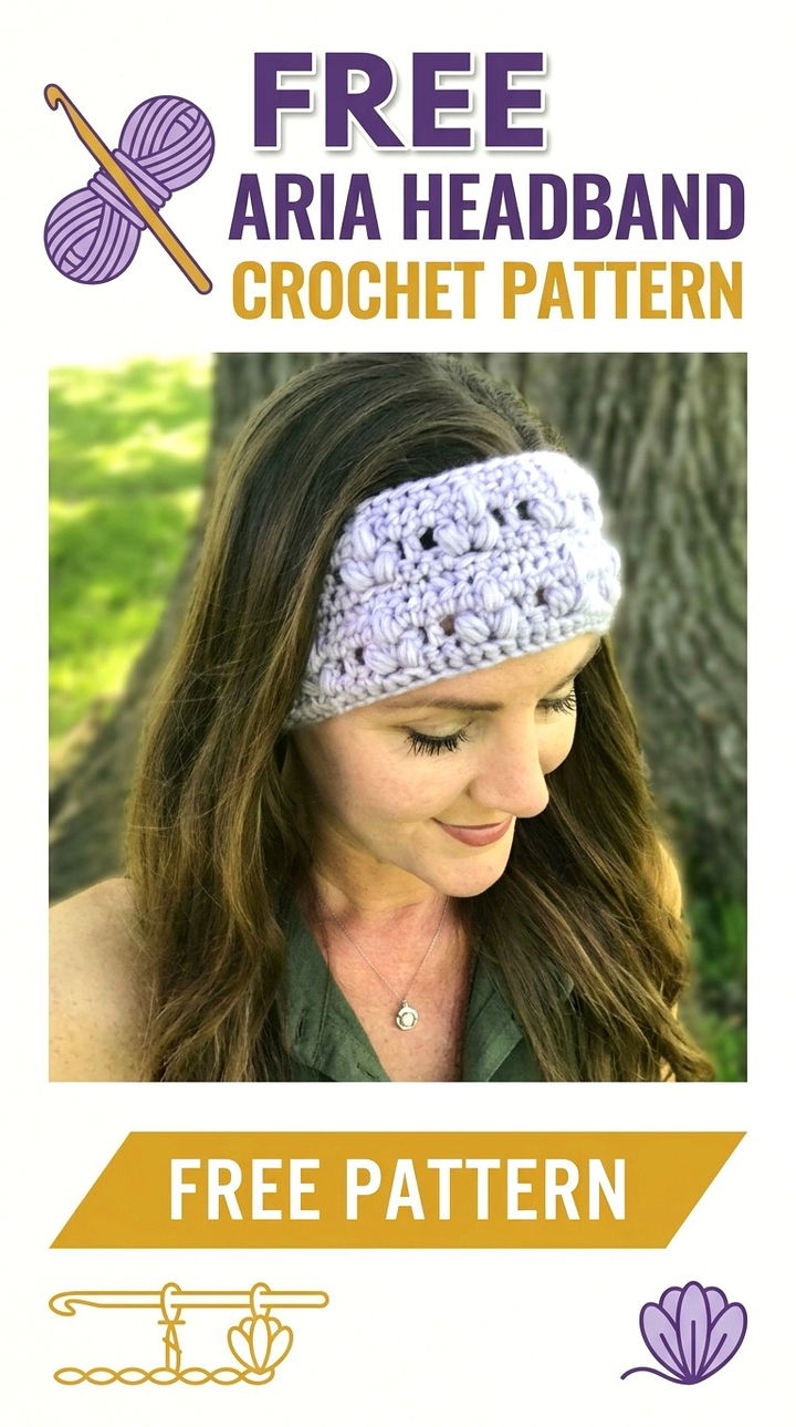 Free Aria Headband Crochet Pattern Modern Retro Chic