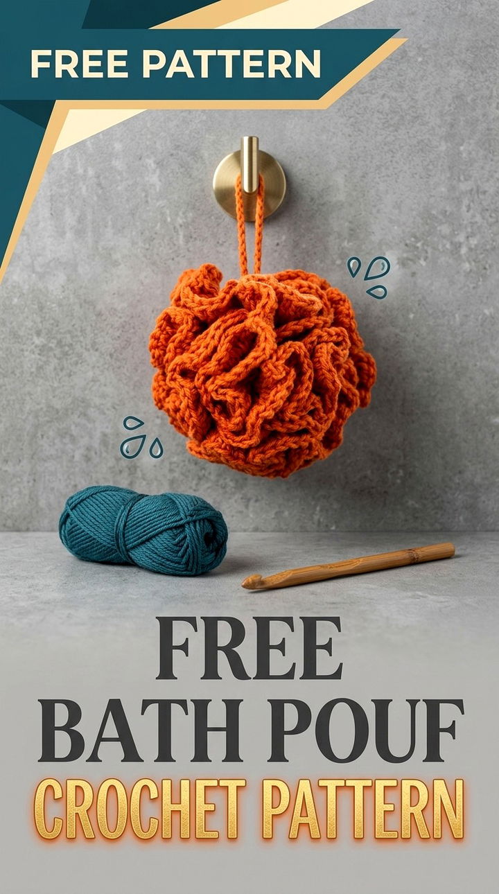 Free Bath Pouf Crochet Pattern Modern Retro Self Care Style