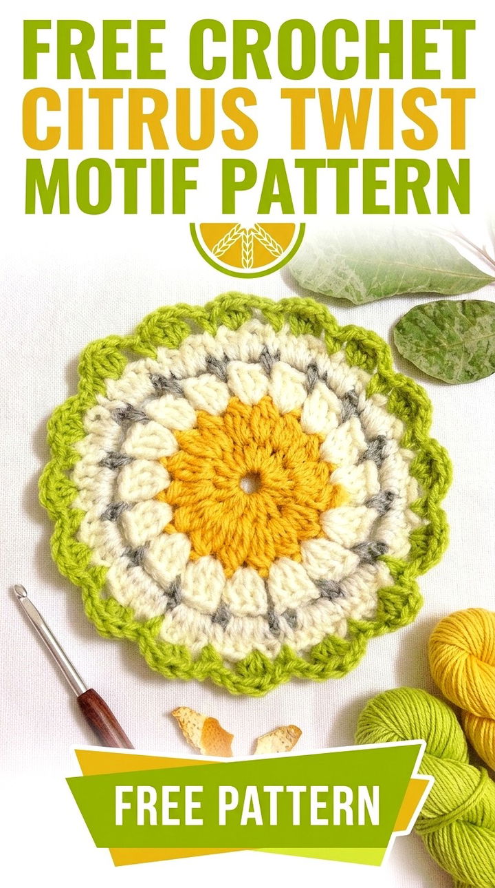 Free Crochet Citrus Twist Motif Pattern