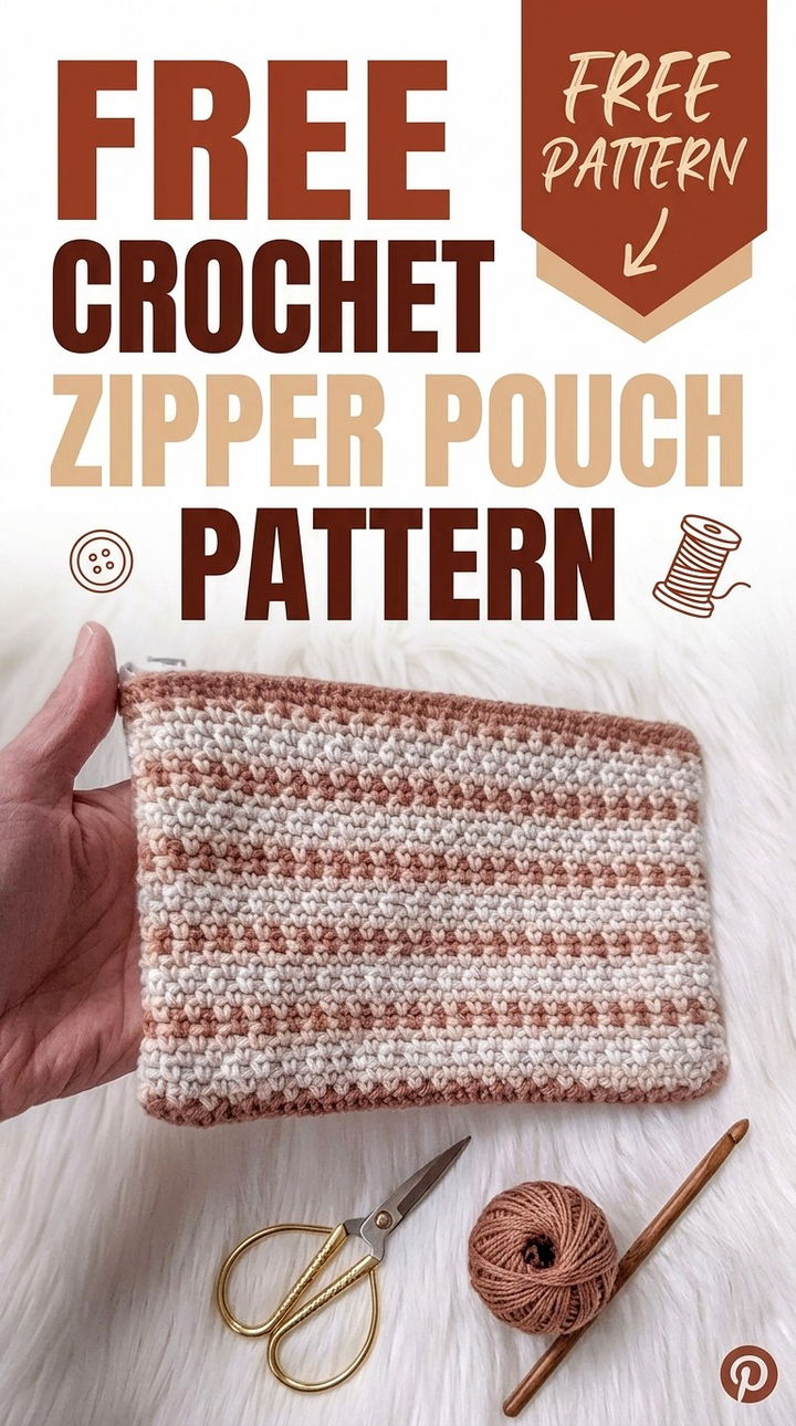 Free Crochet Zipper Pouch Pattern Modern Groovy Accessory Style