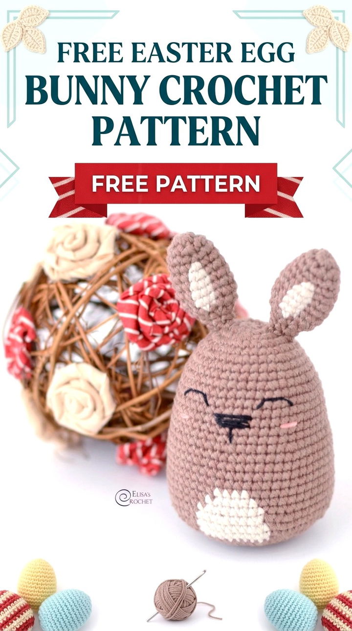Free Easter Egg Bunny Crochet Pattern Whimsical Boho Spring Decor