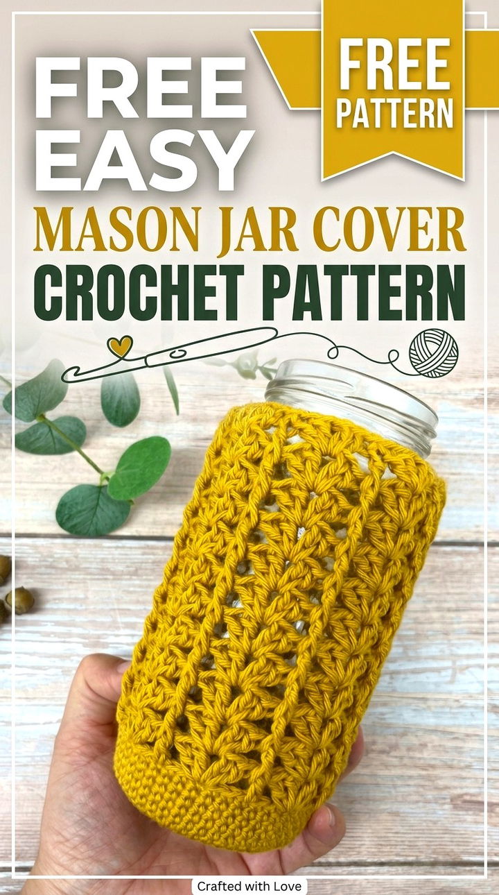 Free Easy Mason Jar Cover Crochet Pattern
