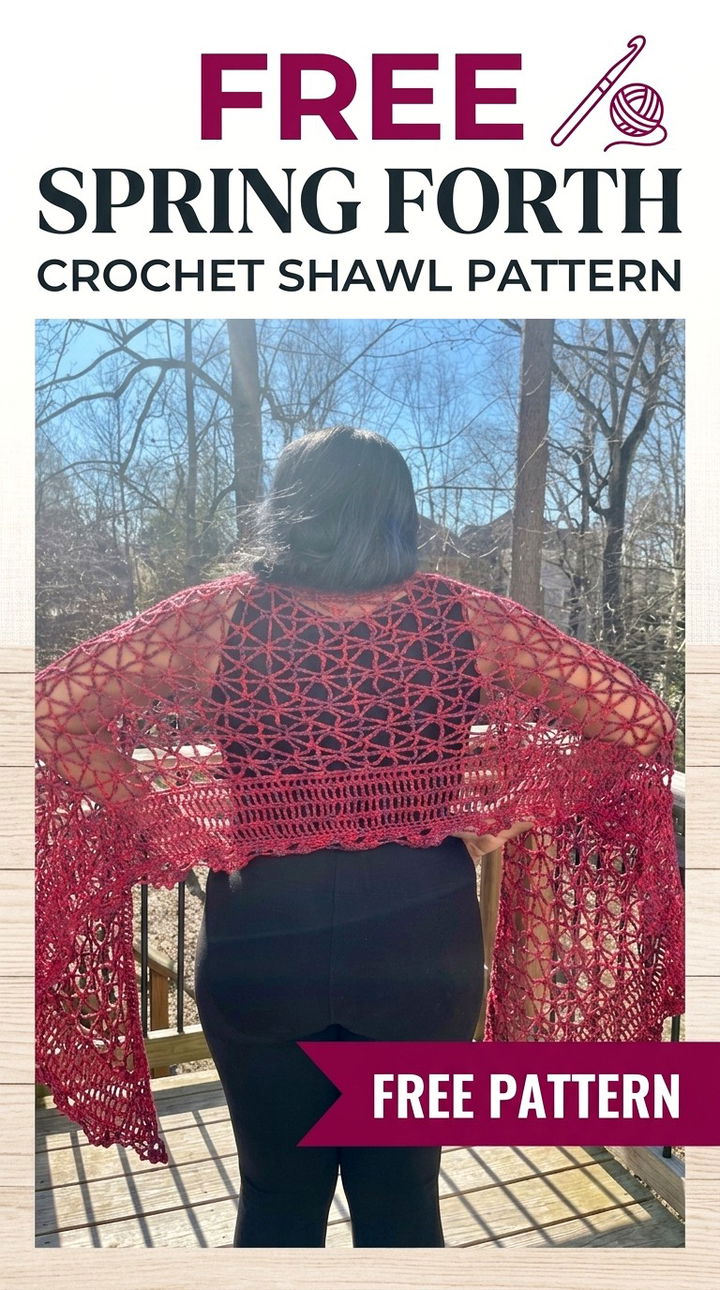 Free Spring Forth Crochet Shawl Pattern Modern Retro Bohemian Style