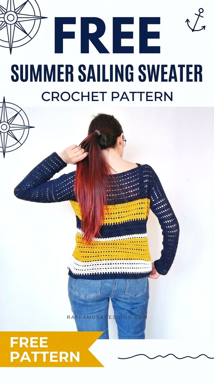 Free Summer Sailing Sweater Crochet Pattern Lightweight Nautical Style