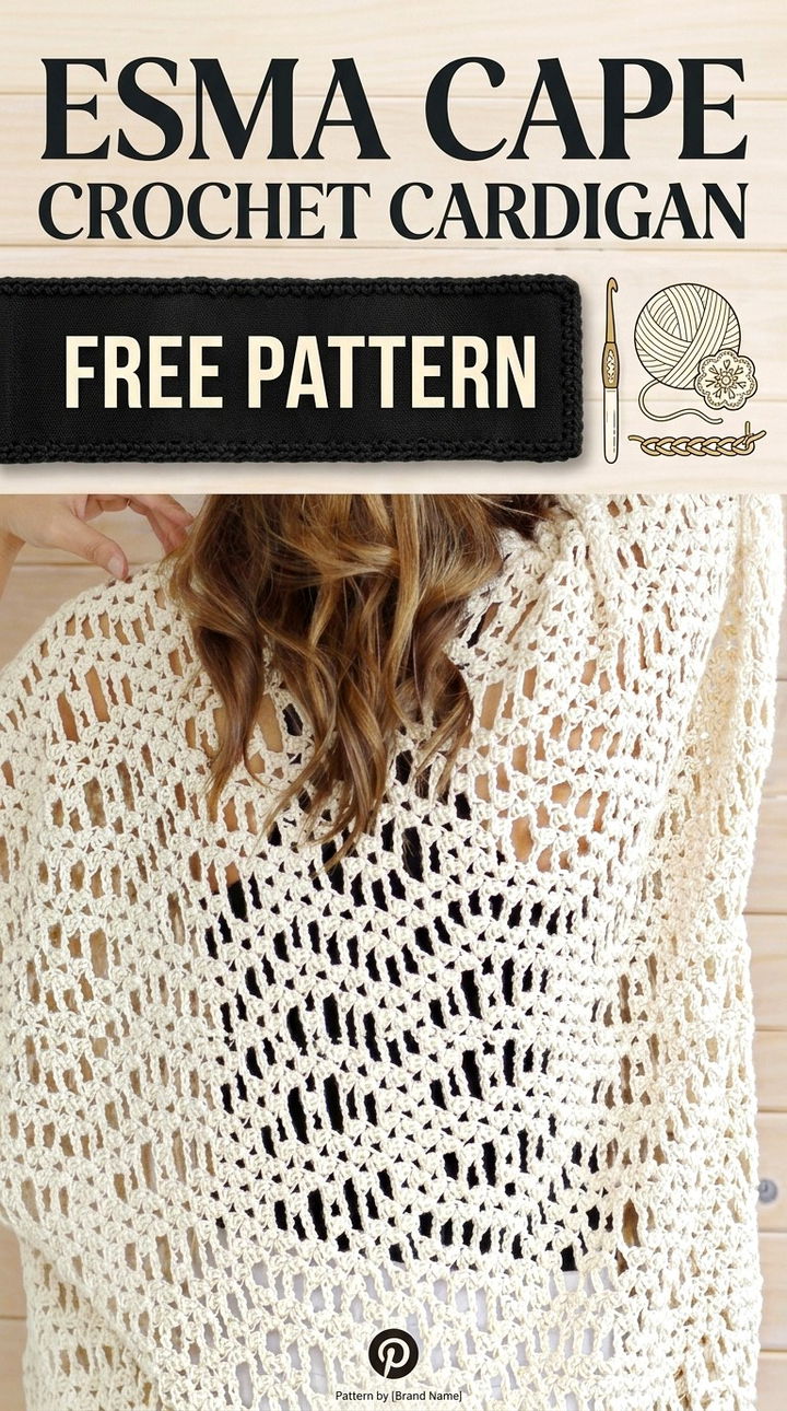 Sophisticated Comfort The Esma Cape Crochet Cardigan