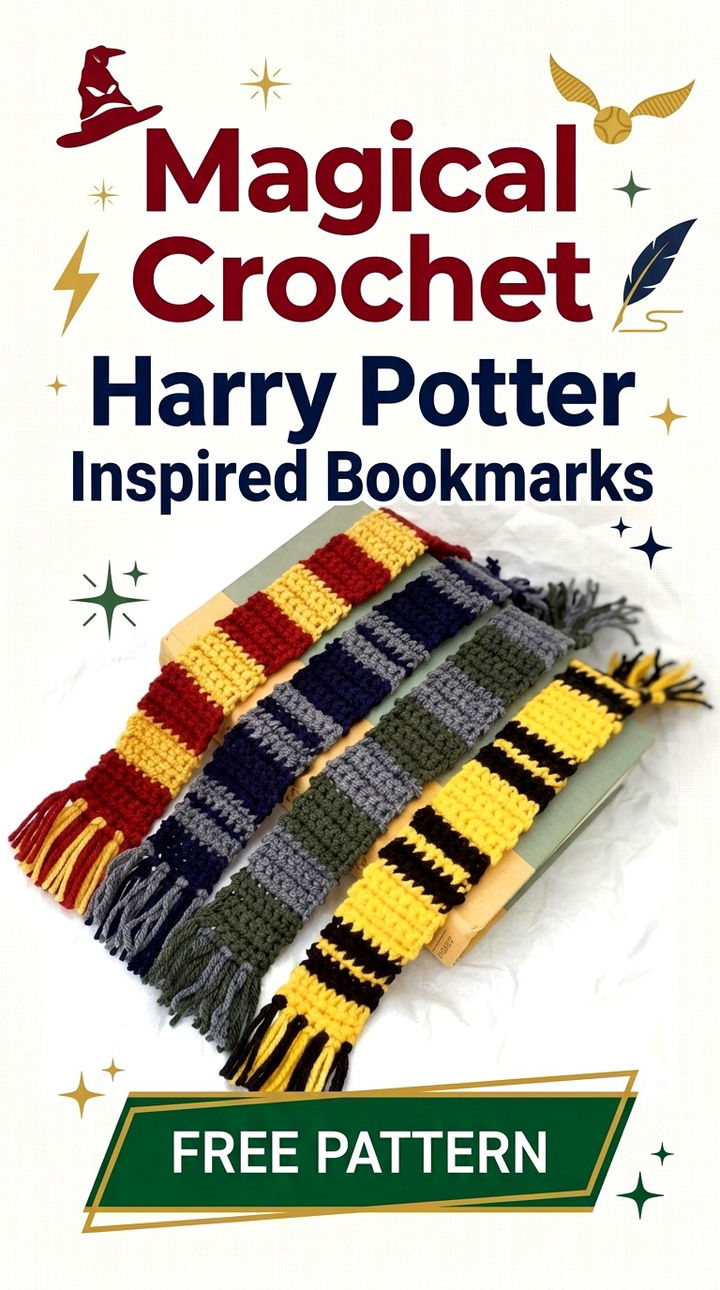 Cast a Spell on Your Reading with Crochet Harry Potter Bookmarks