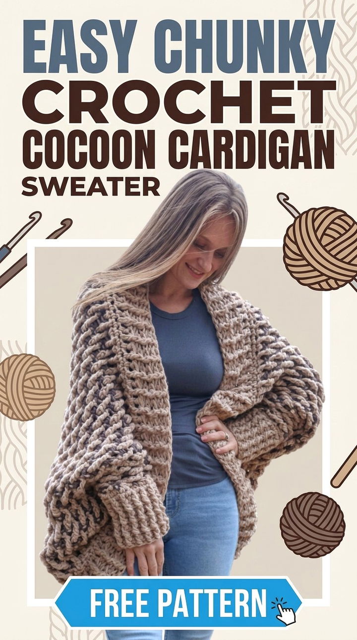 Effortless Comfort The Easy Chunky Crochet Cocoon Cardigan