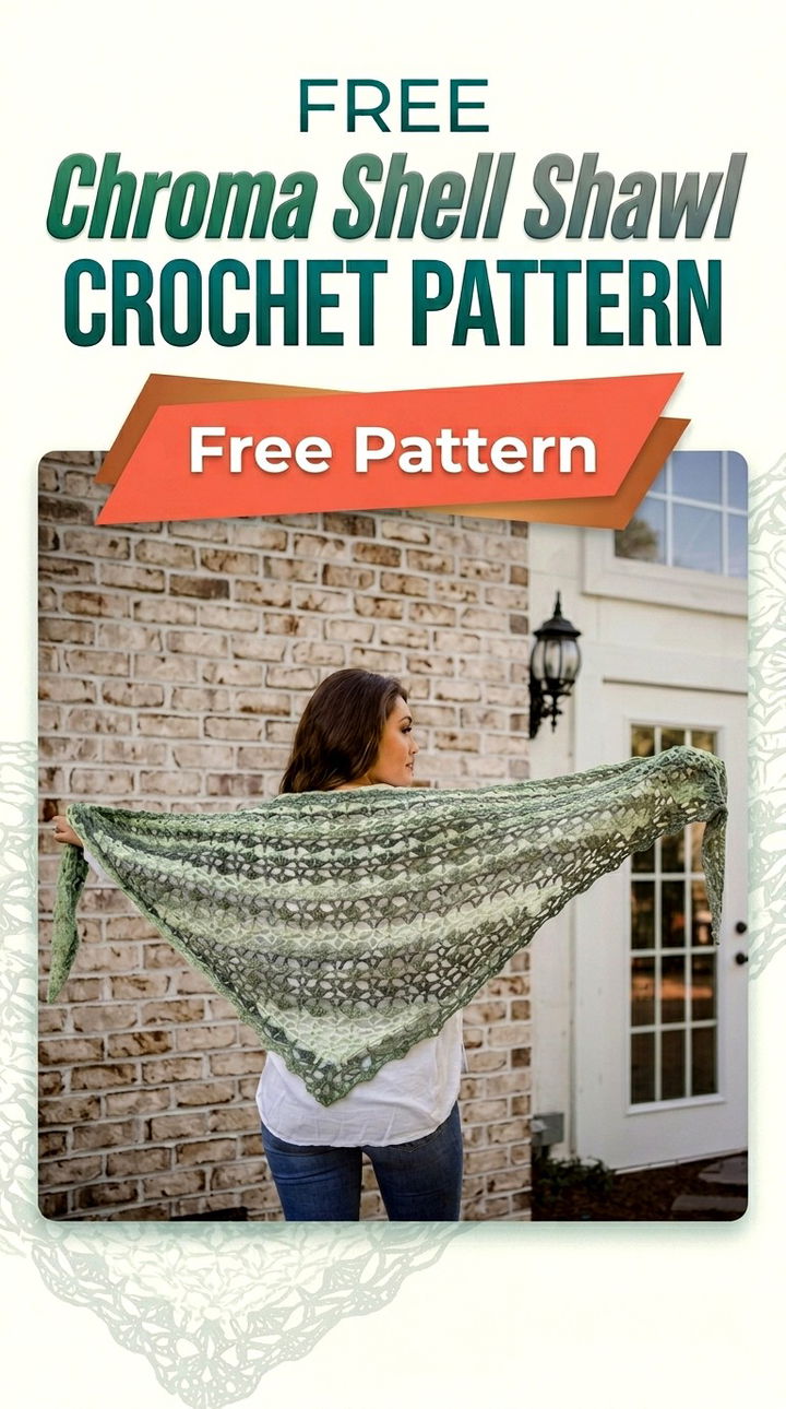 Free Chroma Shell Shawl Pattern Modern Retro Bohemian Style