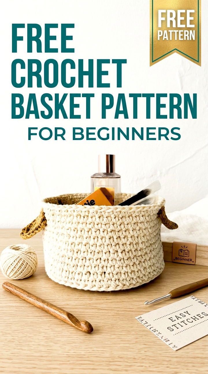 Free Crochet Basket Pattern for Beginners Modern Retro Utility Style
