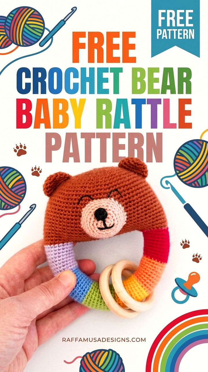 Free Crochet Bear Baby Rattle Pattern