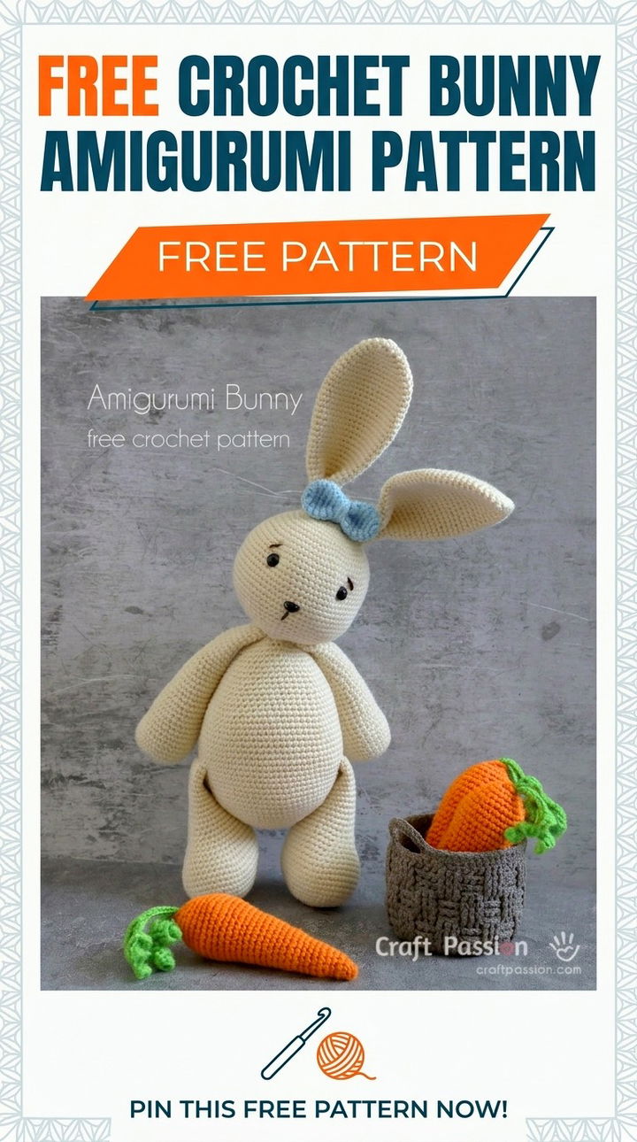 Free Crochet Bunny Amigurumi Pattern Whimsical Boho Spring Decor