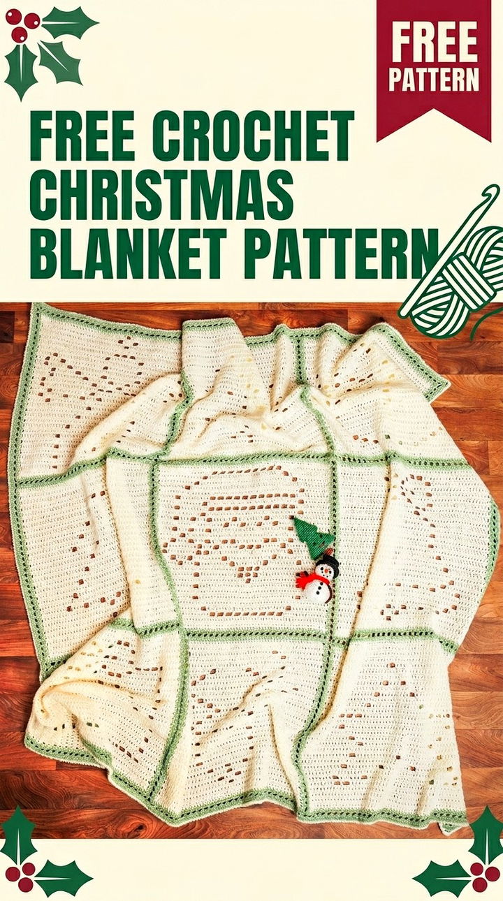 Free Crochet Christmas Blanket Pattern