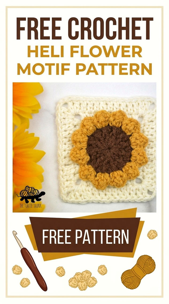 Free Crochet Heli Flower Motif Pattern