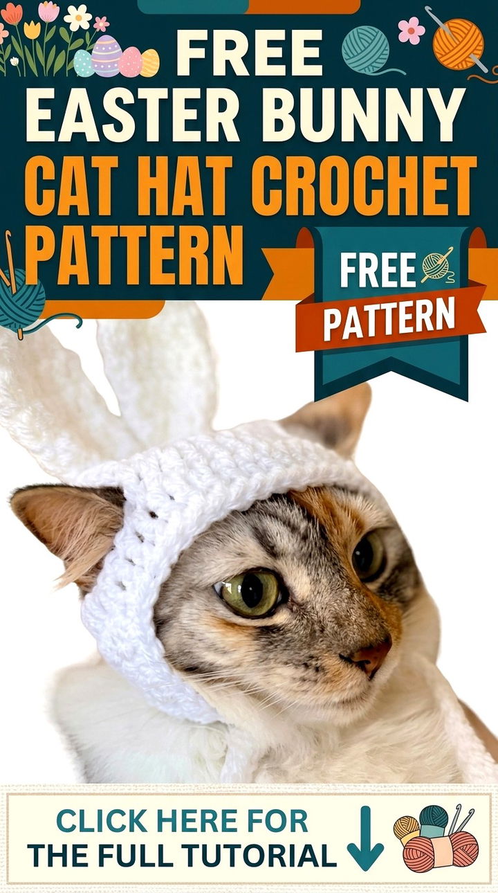 Free Easter Bunny Cat Hat Crochet Pattern