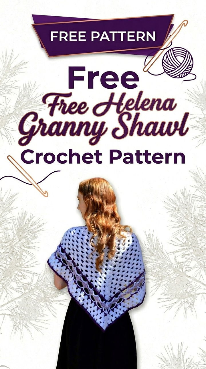 Free Helena Shawl Crochet Pattern Modern Retro Granny Style