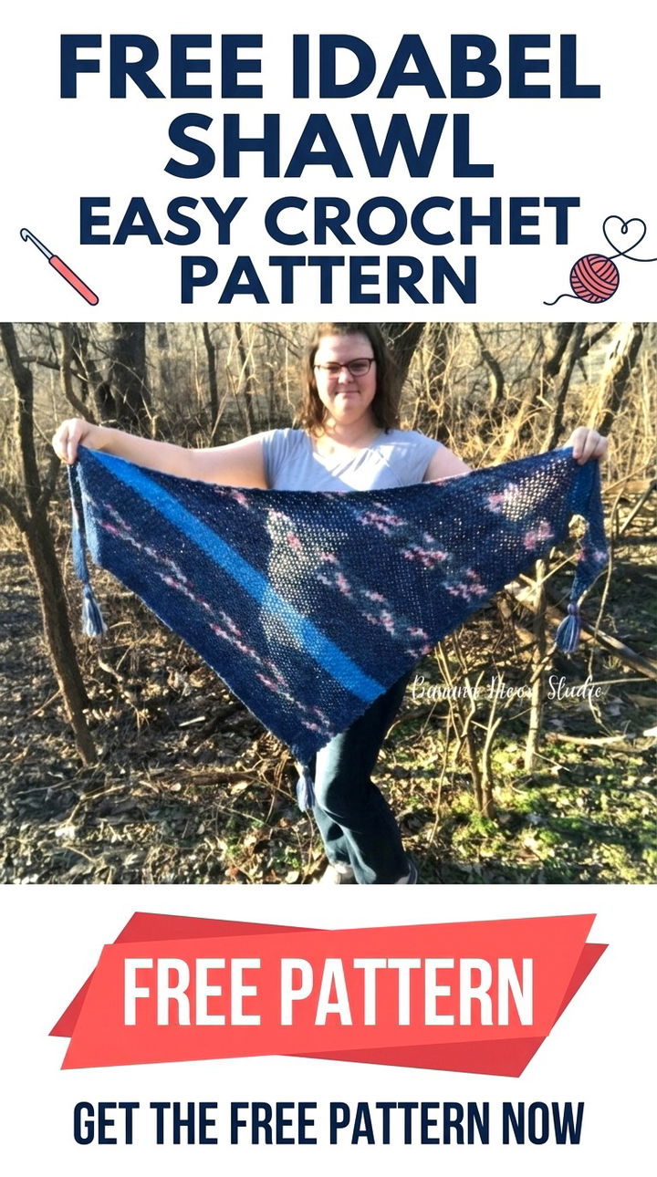 Free Idabel Shawl Easy Crochet Pattern Modern Groovy Wrap Style