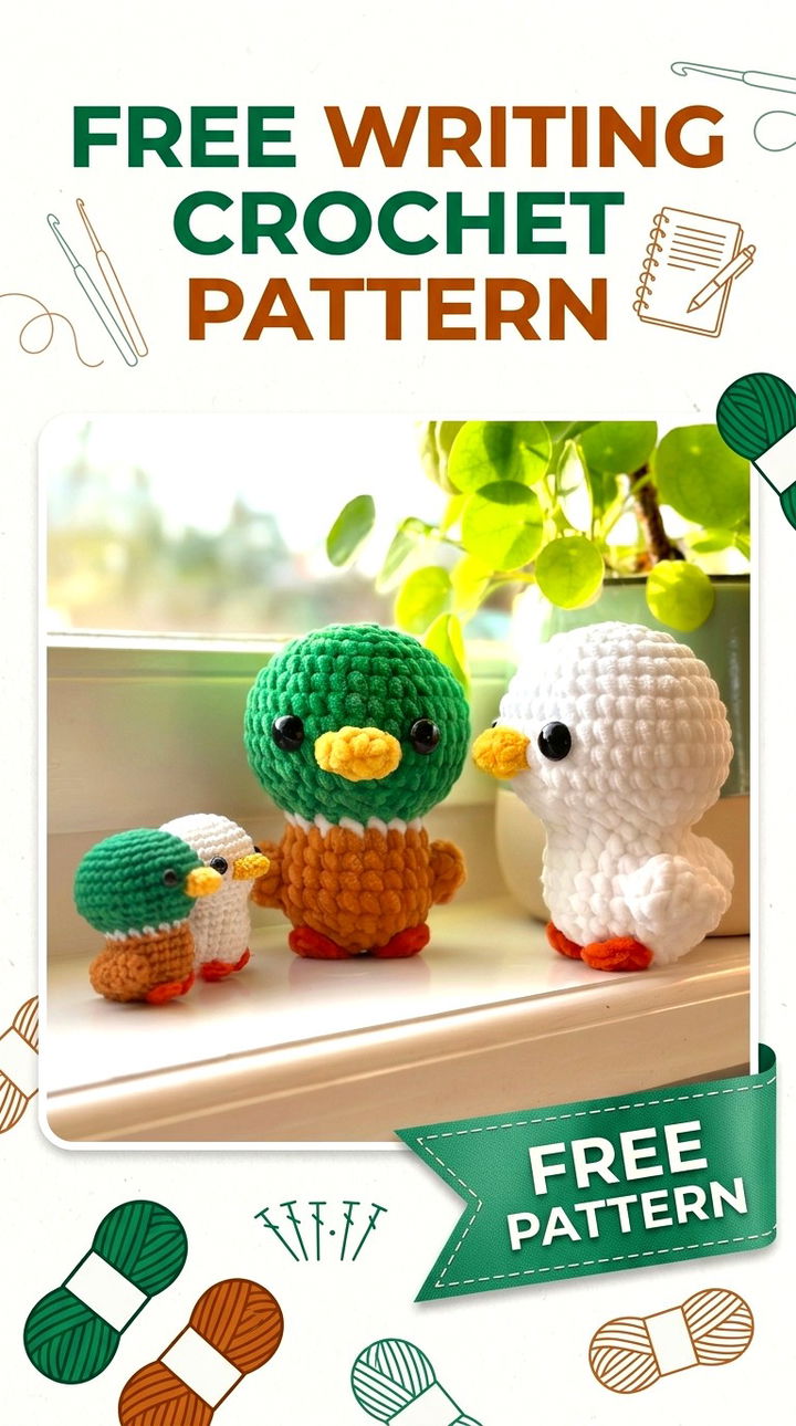 Free Writing Crochet Pattern Retro Chic Amigurumi for Writers