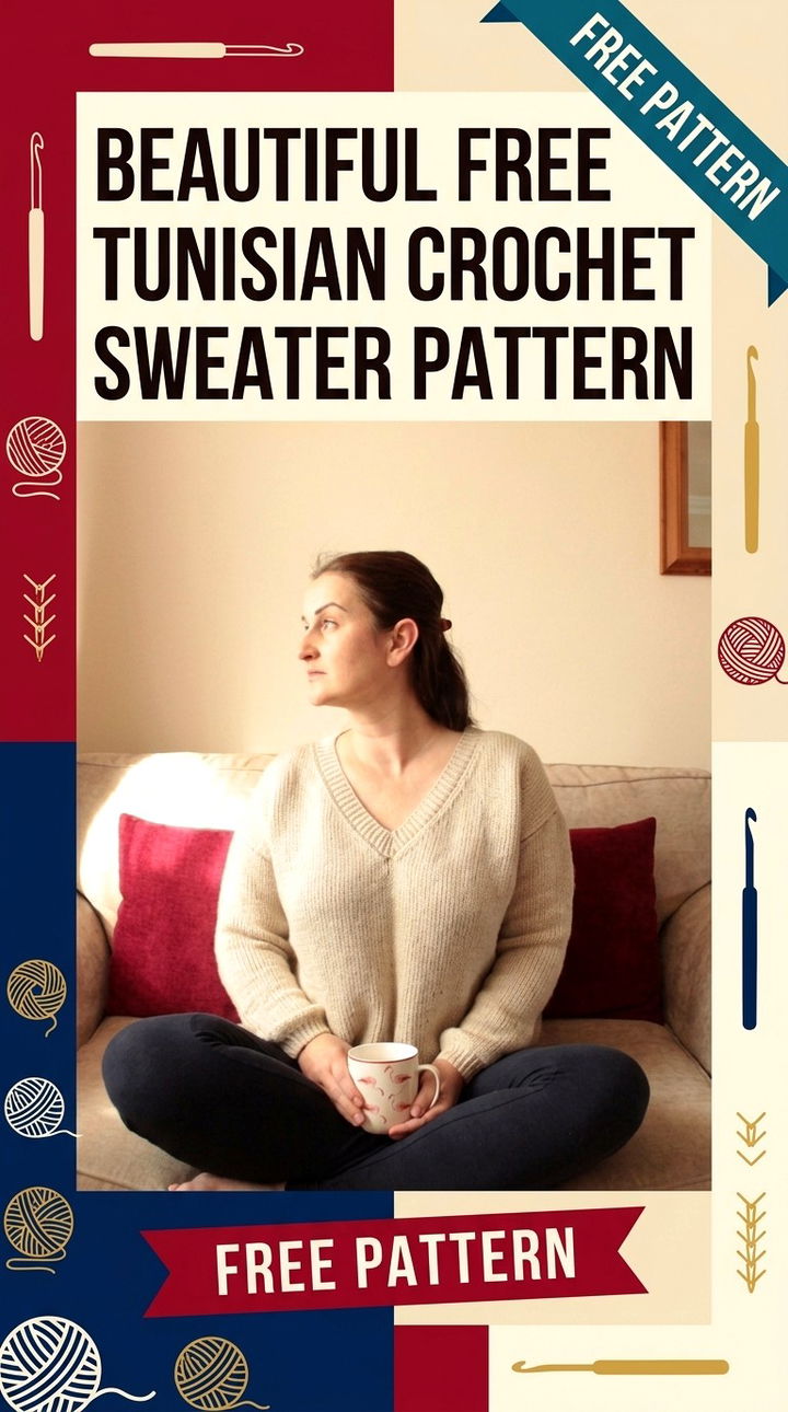 Beautiful Free Tunisian Crochet Sweater Pattern