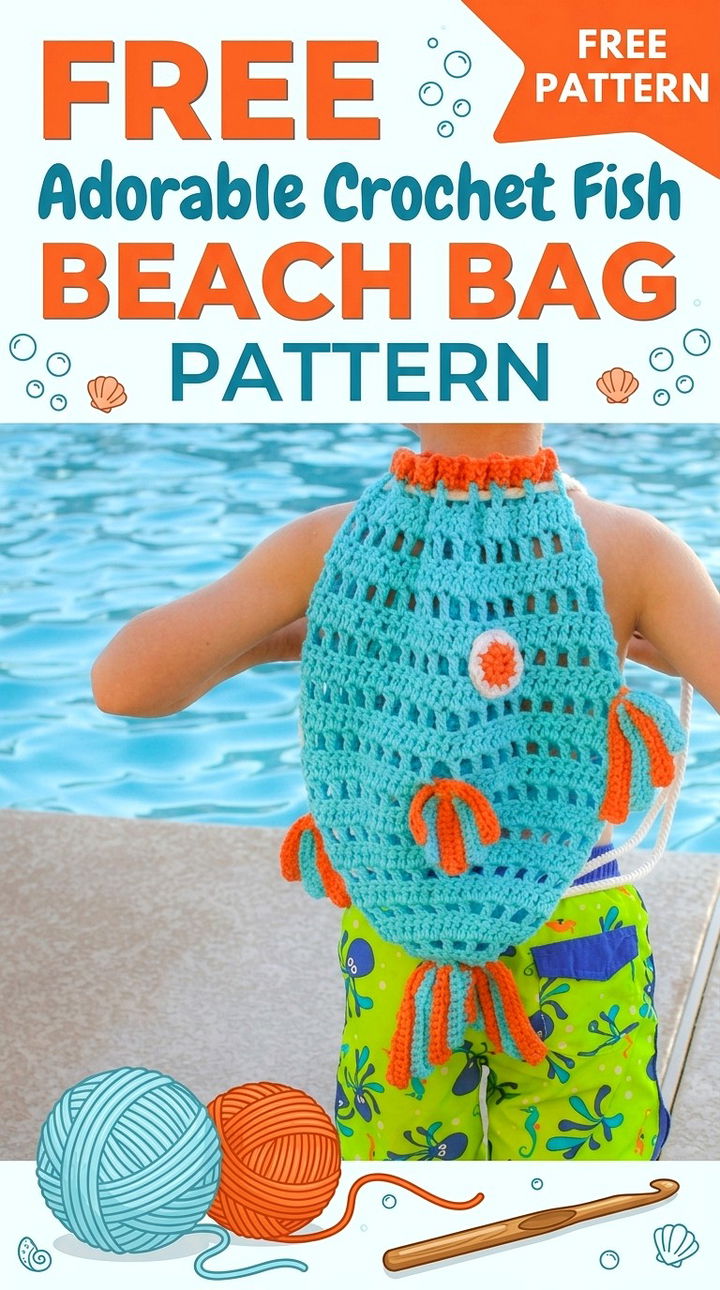 Free Adorable Crochet Fish Beach Bag Pattern Modern Retro Boho Style