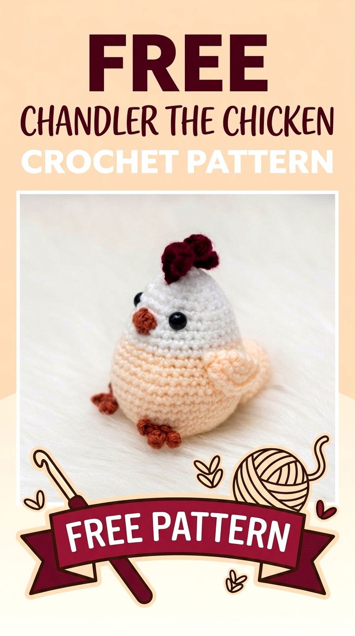 Free Chandler the Chicken Crochet Pattern Modern Retro Farmhouse Amigurumi