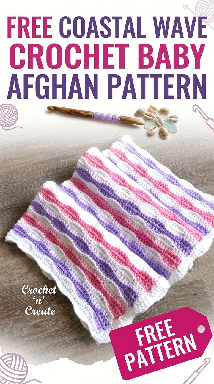 Free Coastal Wave Crochet Baby Afghan Pattern