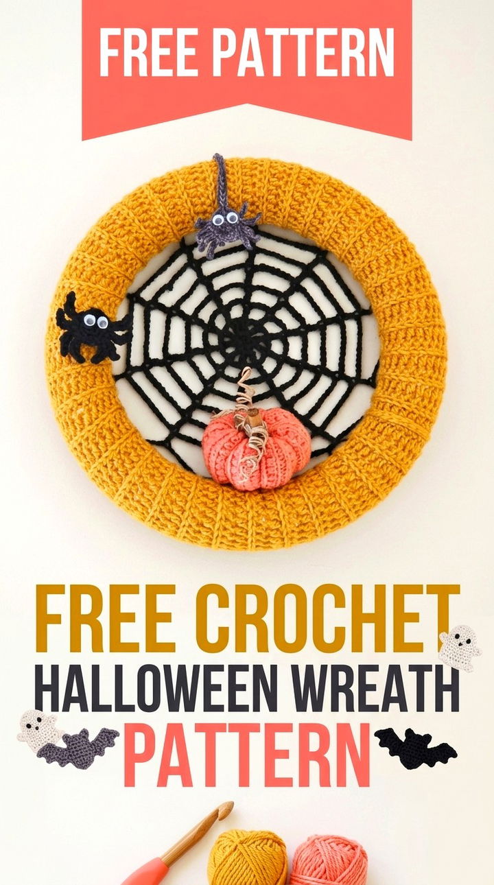 Free Crochet Halloween Wreath Pattern Spooky Boho Home Decor