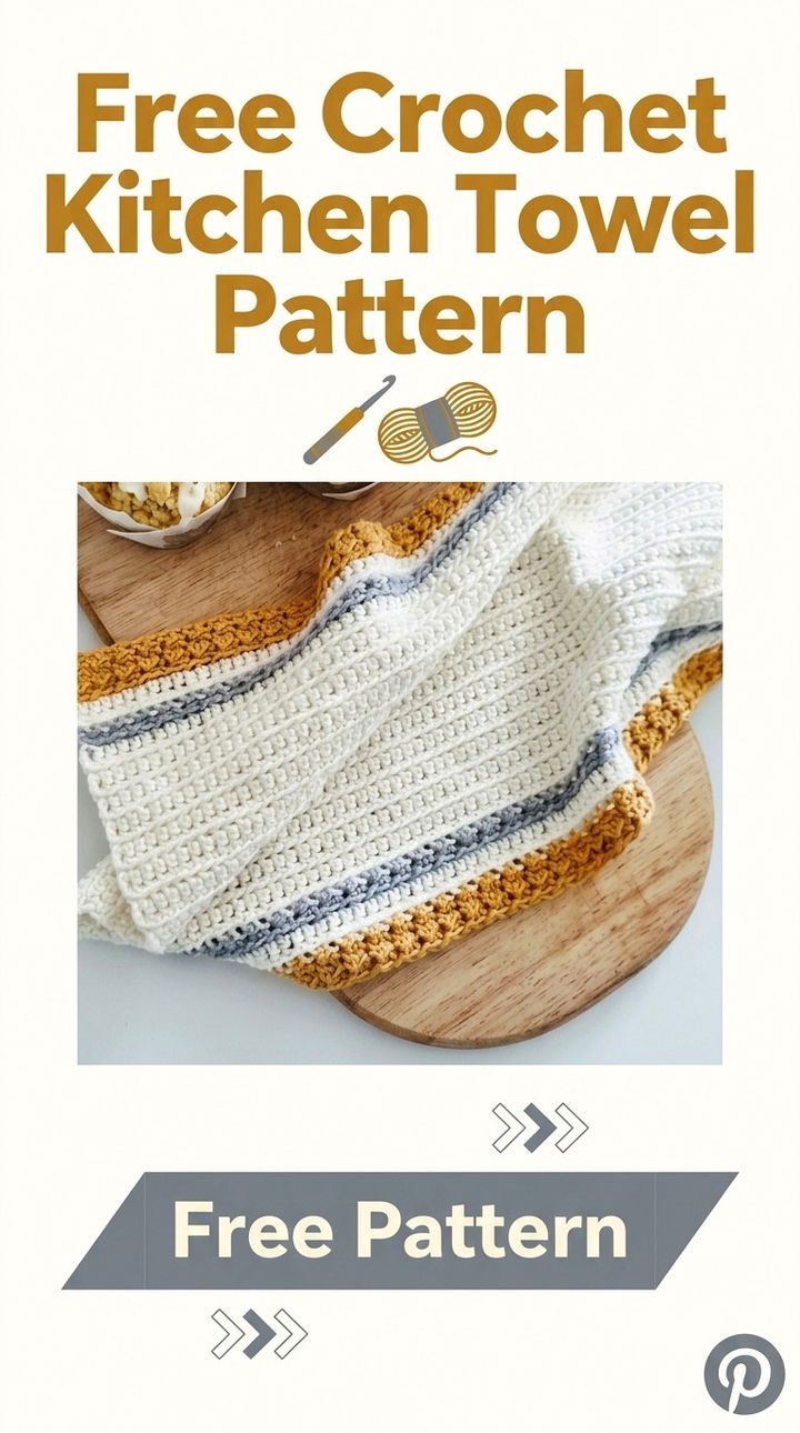 Free Crochet Kitchen Towel Pattern Modern Groovy Home Decor