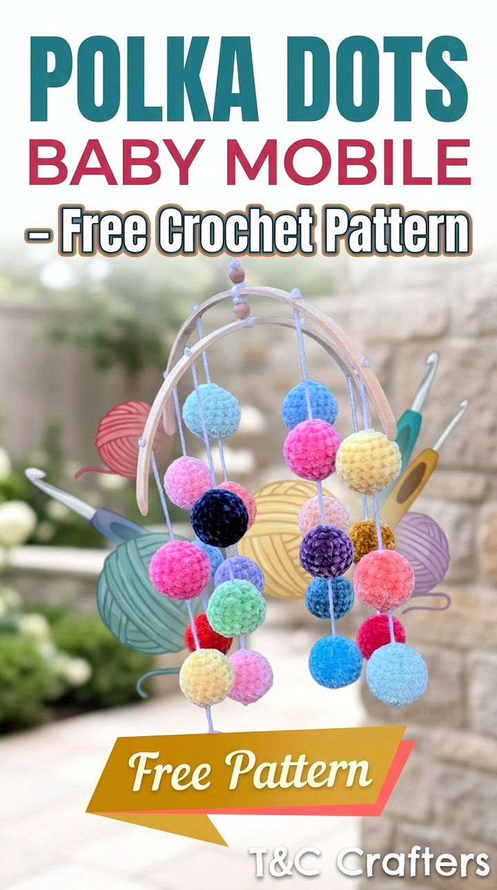 Free Crochet Polka Dots Baby Mobile Pattern