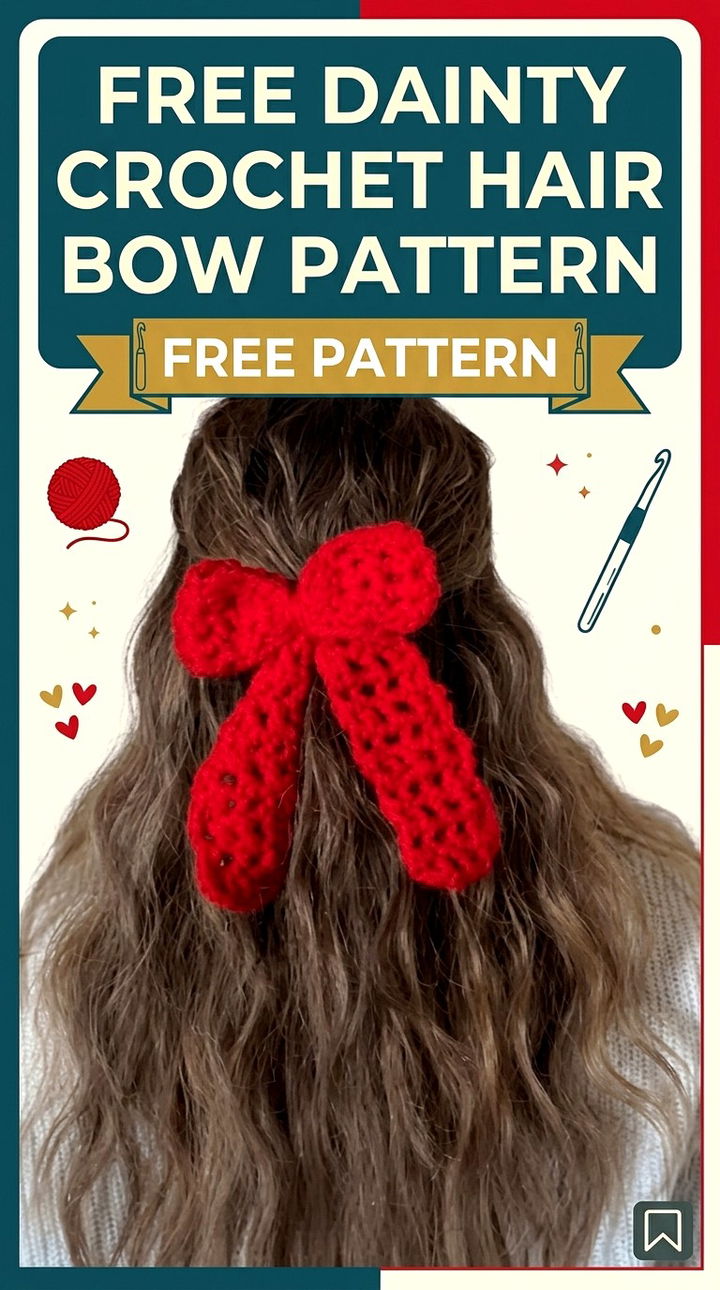 Free Dainty Crochet Hair Bow Pattern