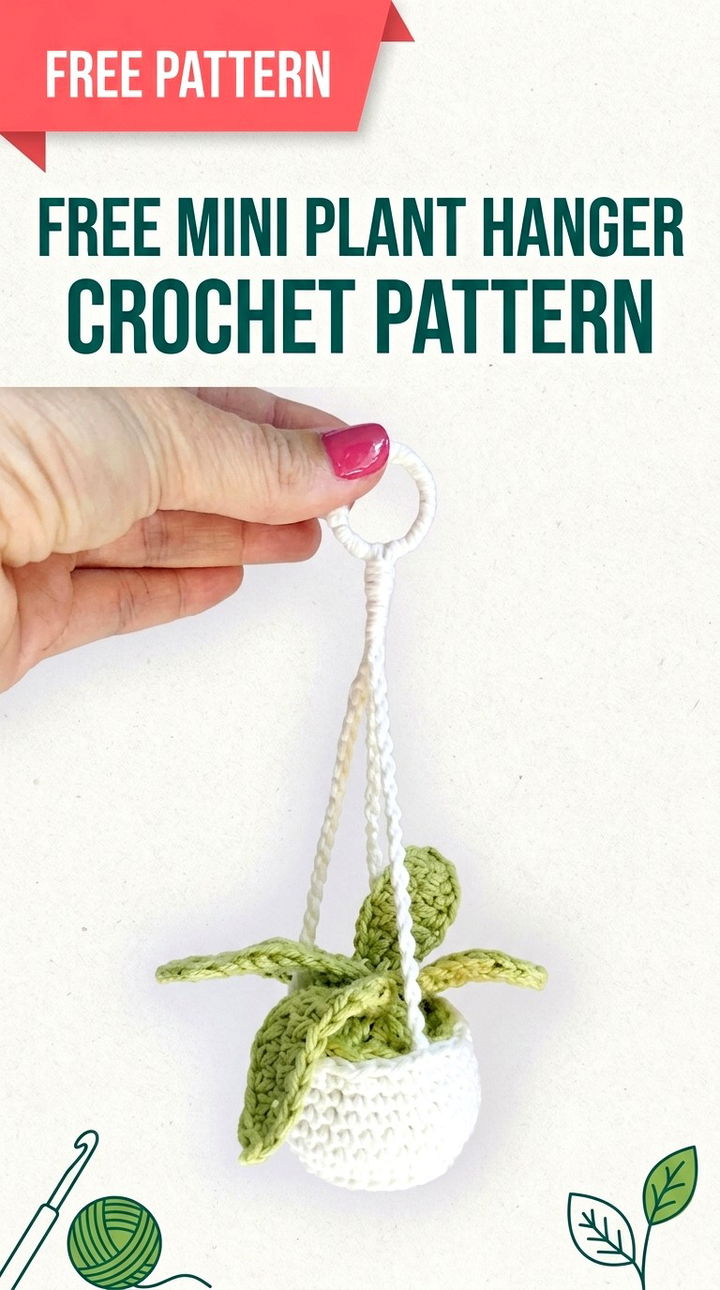 Free Mini Plant Hanger Crochet Pattern Modern Retro Boho Style