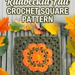 Free Rudbeckia Fall Crochet Square Pattern Modern Retro Floral Style