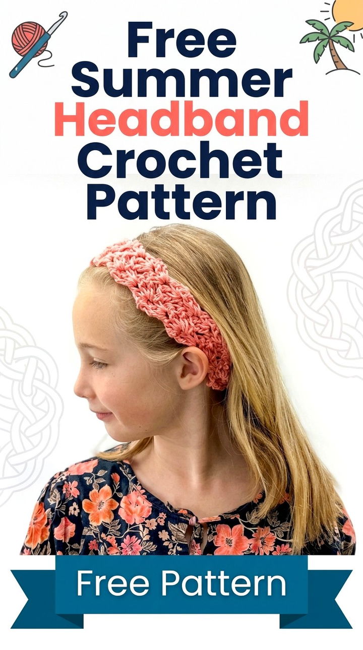 Free Summer Headband Crochet Pattern Modern Retro Chic