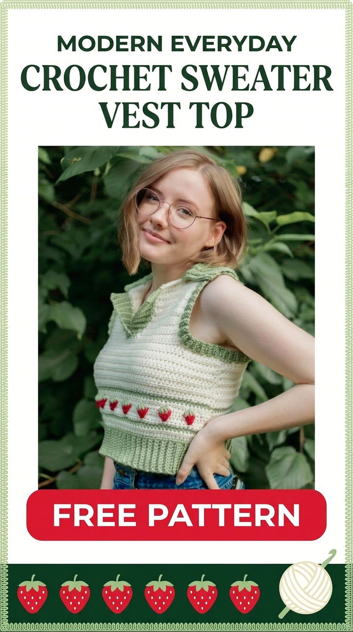 Versatile Everyday Crochet Sweater Vest Top