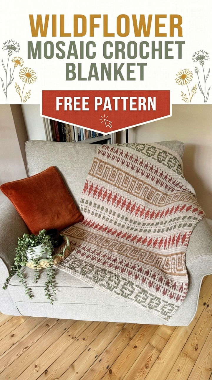 Create a Masterpiece with the Wildflower Mosaic Crochet Blanket