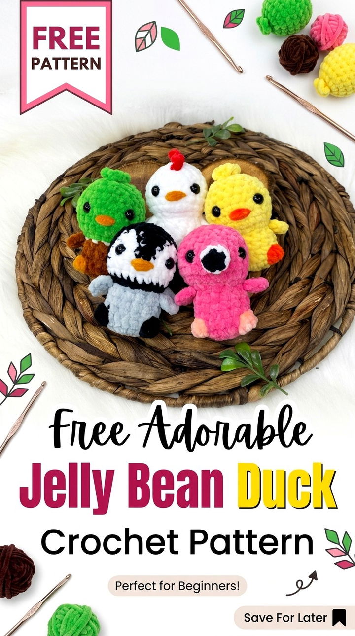 Free Adorable Jelly Bean Duck Crochet Pattern Modern Retro Chic