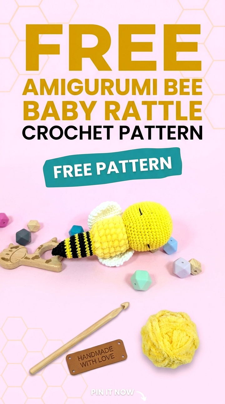 Free Amigurumi Bee Baby Rattle Crochet Pattern