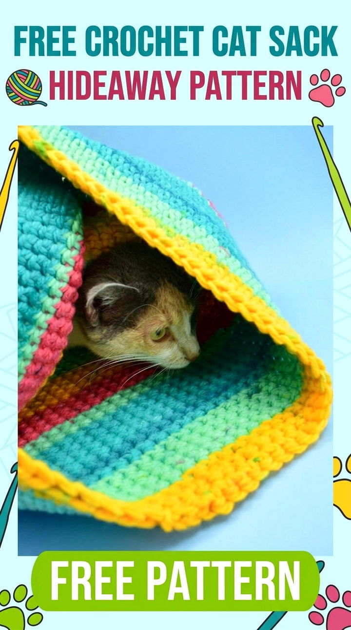 Free Crochet Cat Sack Hideaway Pattern